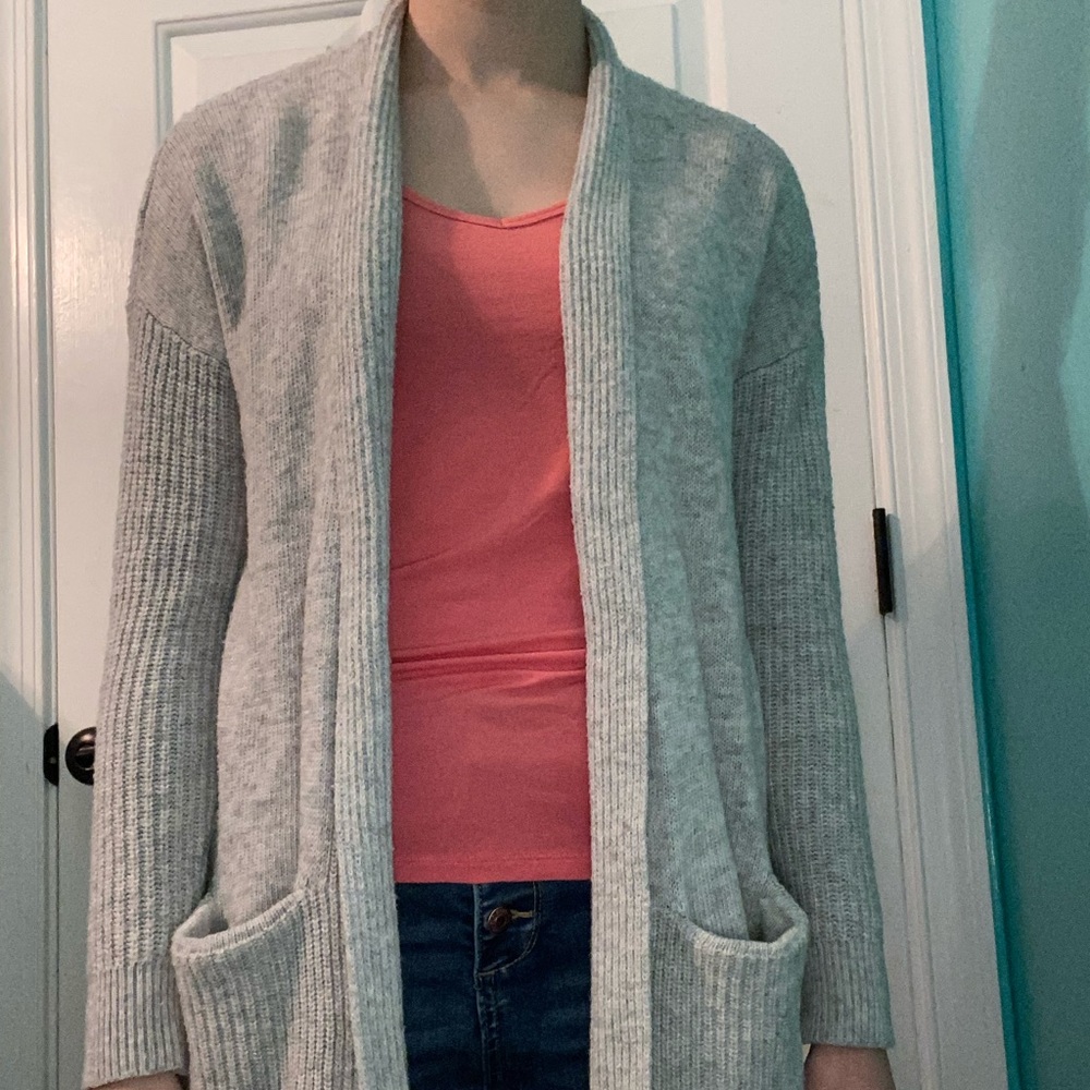 Grey LOFT cardigan